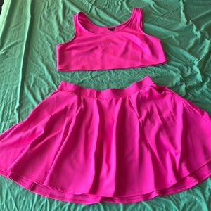 Hot pink 2 piece skirt set from torrid